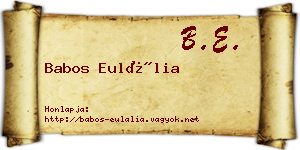 Babos Eulália névjegykártya